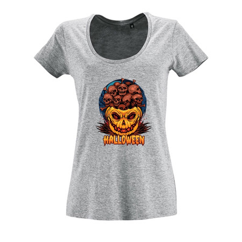 Halloween skulls Női O Nyakú Póló