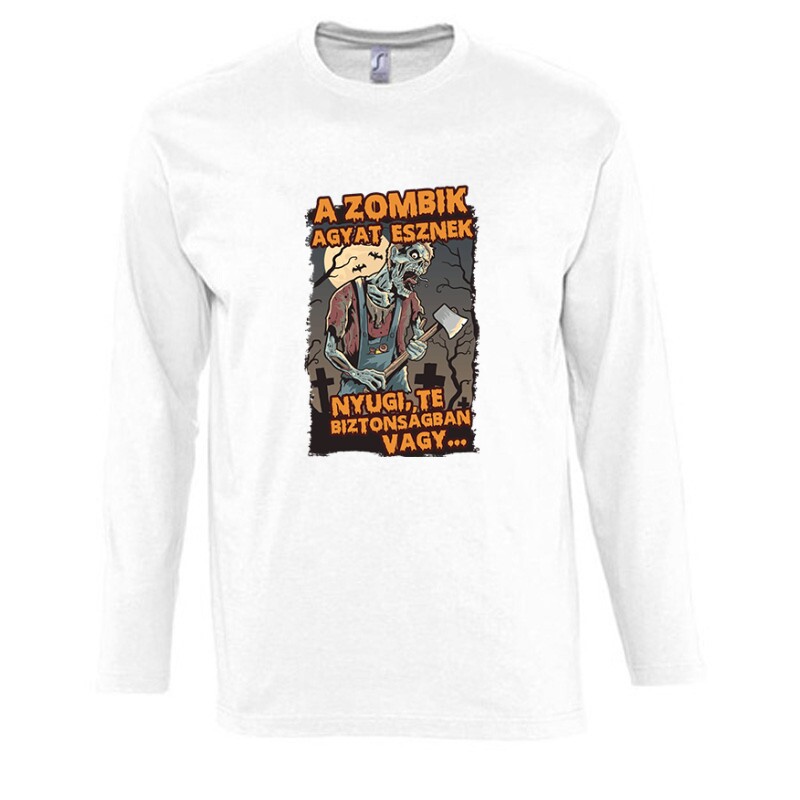 A Zombik Agyat Esznek Hosszú Ujjú Póló