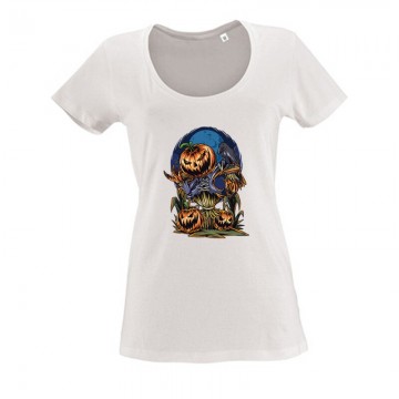 Pumpkin and crown2 Női O Nyakú Póló