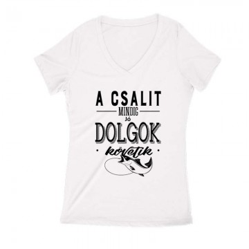 A csali után Női V Kivágott póló