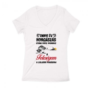 A feleségem a legjobb fogásom Női V Kivágott póló