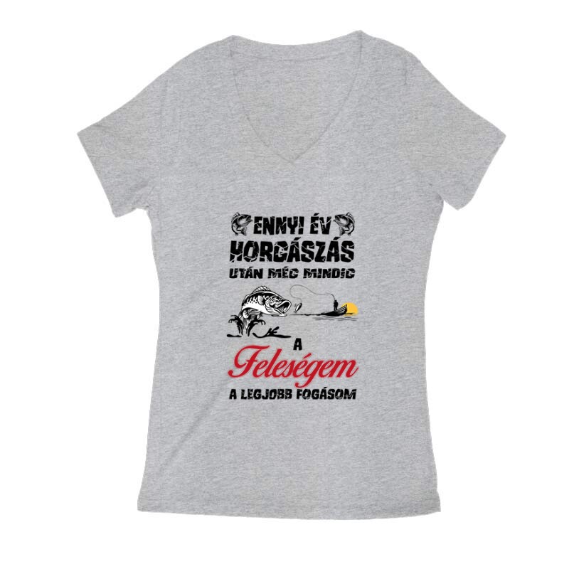 A feleségem a legjobb fogásom Női V Kivágott póló