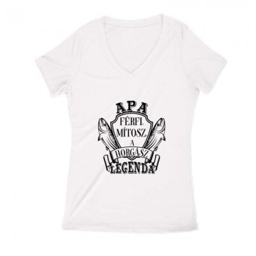 Apa Mítosz Horgász legenda Női V Kivágott póló