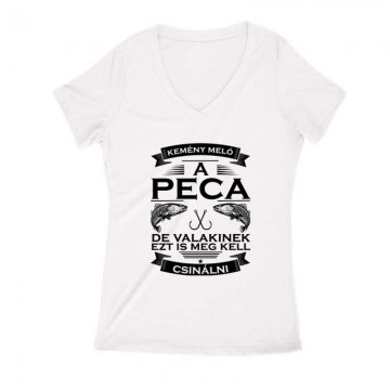 Nehéz meló a peca Női V Kivágott póló