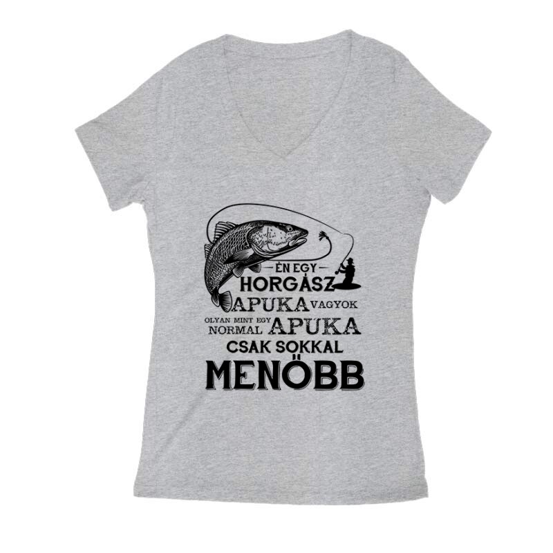 Horgász apuka Női V Kivágott póló