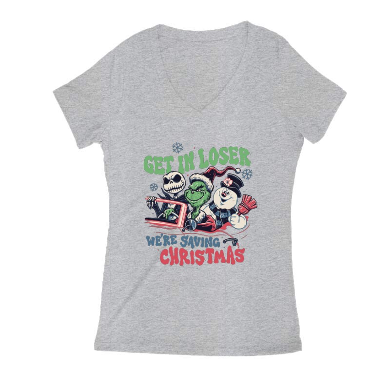 Saving Christmas Női V Kivágott póló
