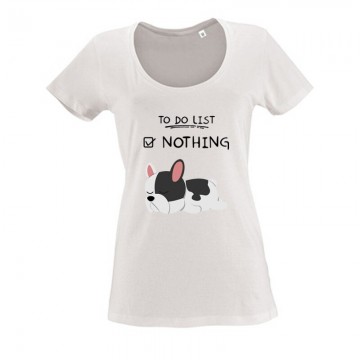 To Do List Frenchie Női O Nyakú Póló