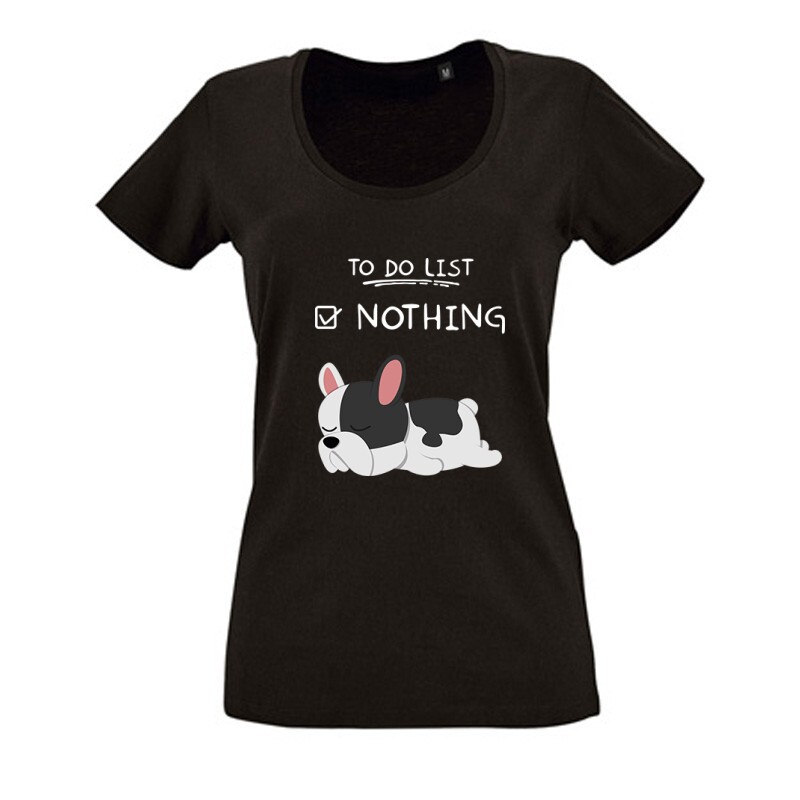 To Do List Frenchie Női O Nyakú Póló