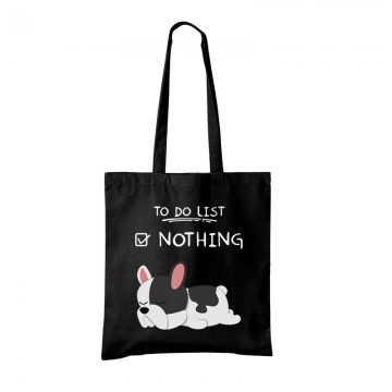 To Do List Frenchie Bevásárló Táska