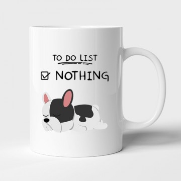 To Do List Frenchie Bögre