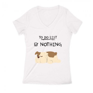 To Do List English Női V Kivágott póló