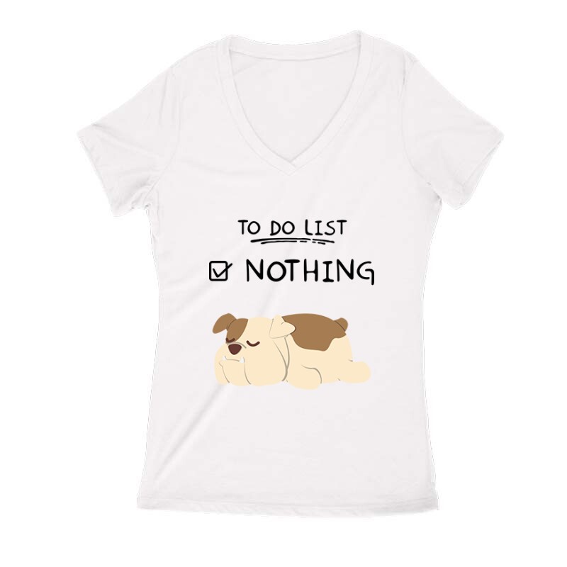 To Do List English Női V Kivágott póló