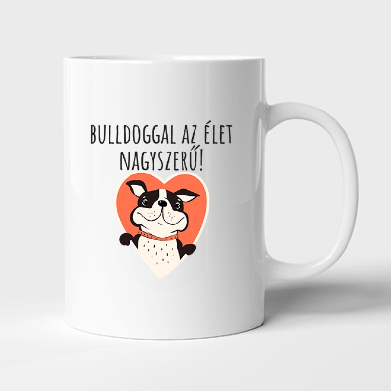 Bulldoggal az élet Bögre
