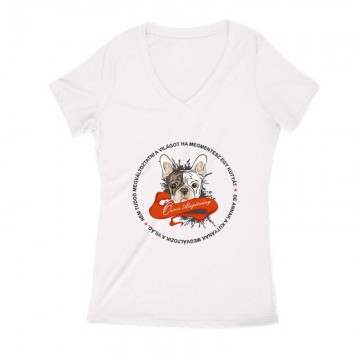 Megmentesz egy kutyát Női V Kivágott póló