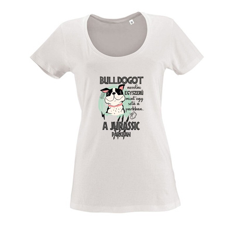 Jurassic Francia Bulldog Női O Nyakú Póló