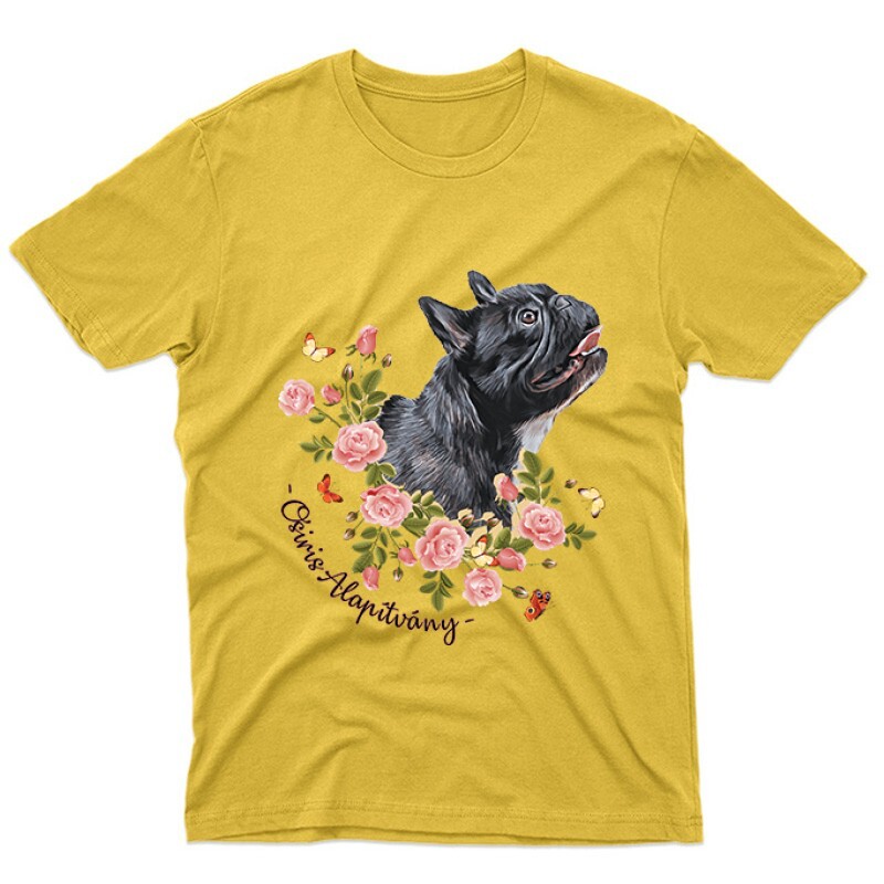 Frenchie with Rose Unisex Póló