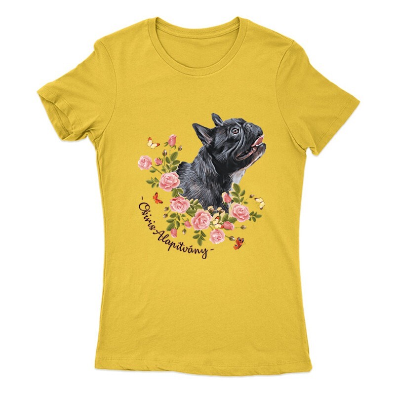 Frenchie with Rose Női Póló