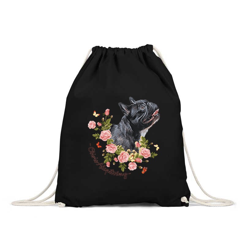 Frenchie with Rose Hátizsák