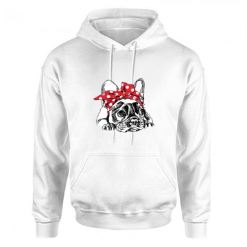 Frenchie Bow Unisex Kapucnis Pulcsi