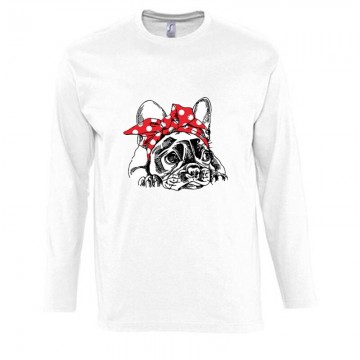 Frenchie Bow Hosszú Ujjú Póló