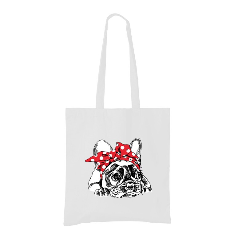 Frenchie Bow Bevásárló Táska
