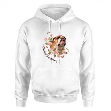 English with Rose Unisex Kapucnis Pulcsi