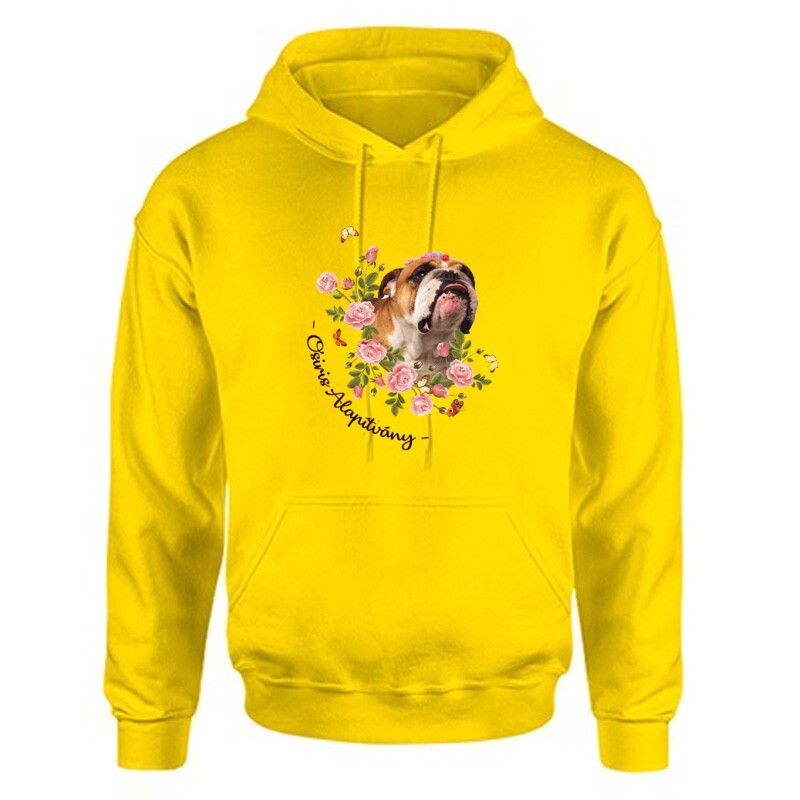 English with Rose Unisex Kapucnis Pulcsi