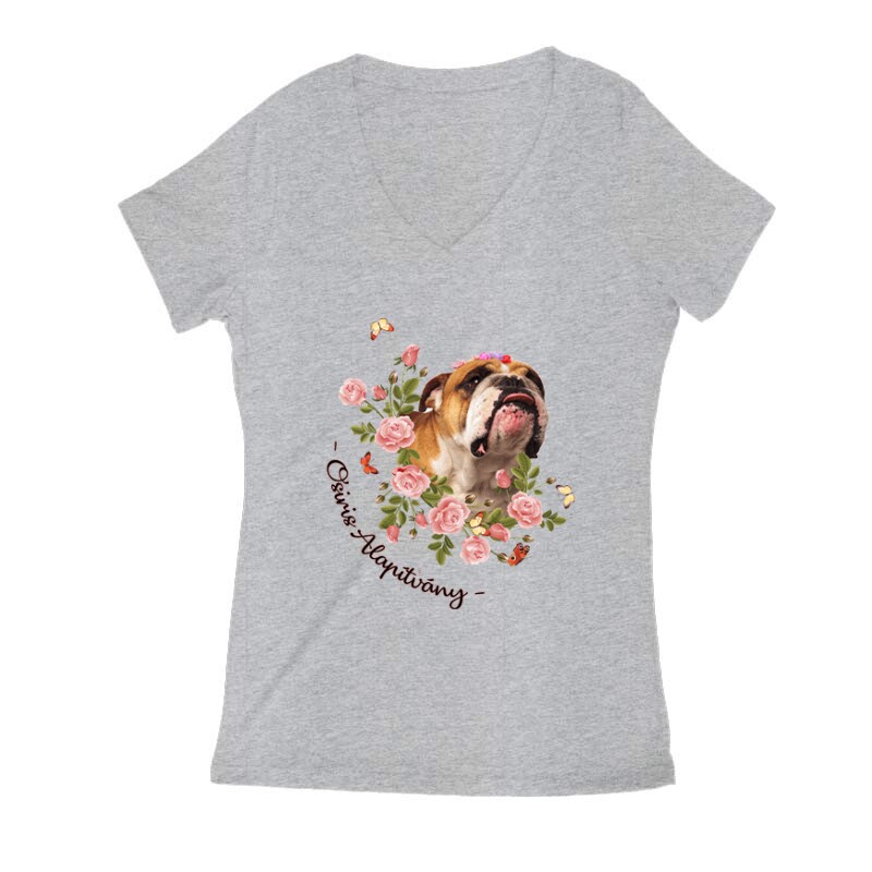 English with Rose Női V Kivágott póló