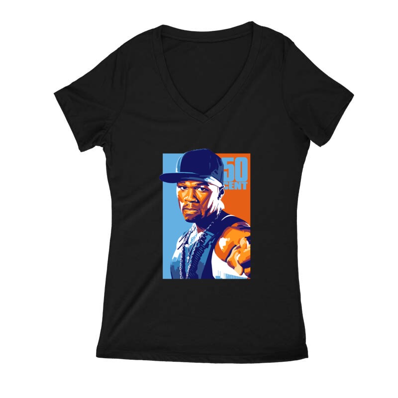 50 Cent Női V Kivágott póló