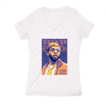 Pop Smoke Női V Kivágott póló