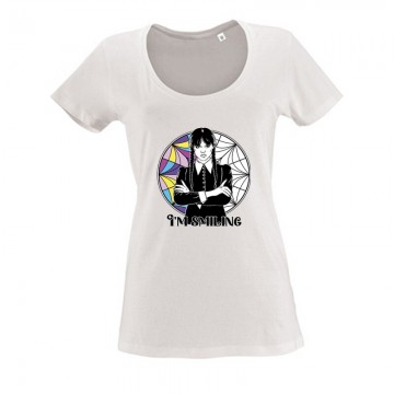 Wednesday - I'm smiling Női O Nyakú Póló