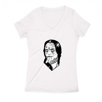 Wednesday - Restring Face Női V Kivágott póló