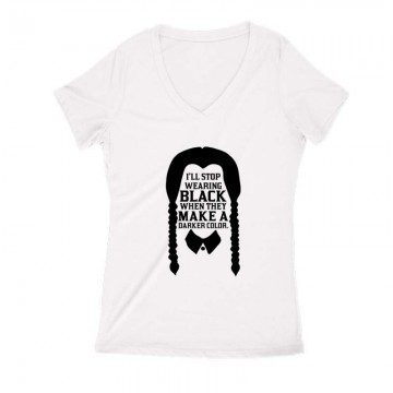 Wednesday - Black when day Női V Kivágott póló