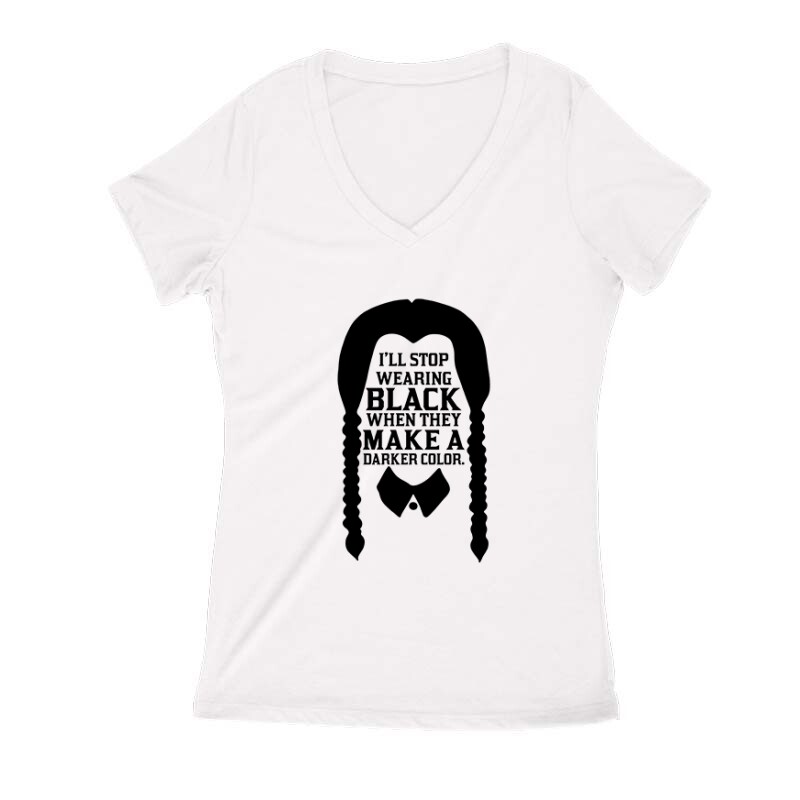 Wednesday - Black when day Női V Kivágott póló