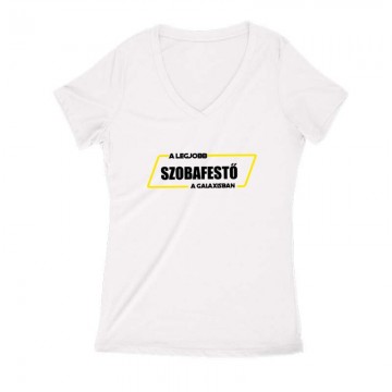 A galaxis legjobb festője Női V Kivágott póló