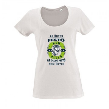 Az ügyes festő Női O Nyakú Póló