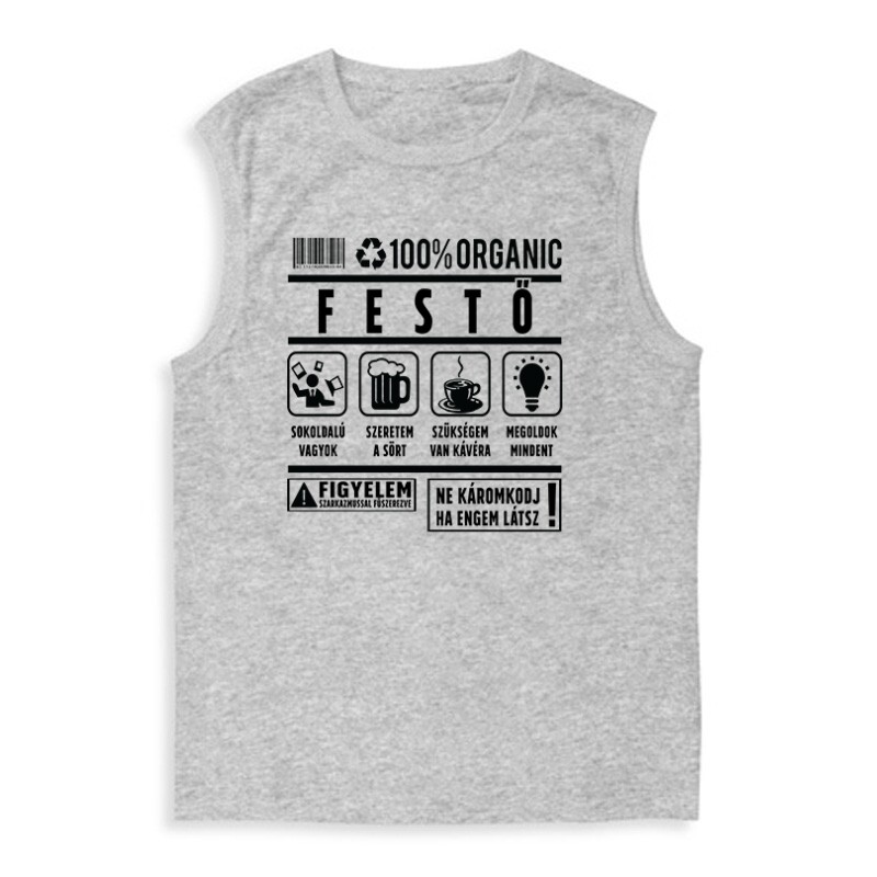 100% organic festő Férfi Trikó