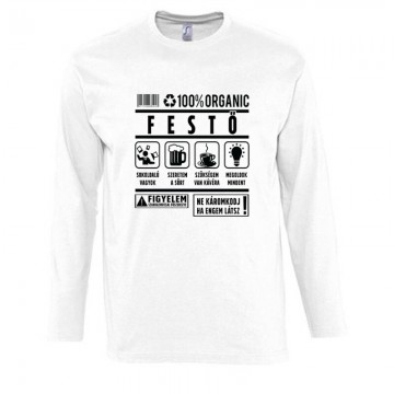 100% organic festő Hosszú Ujjú Póló