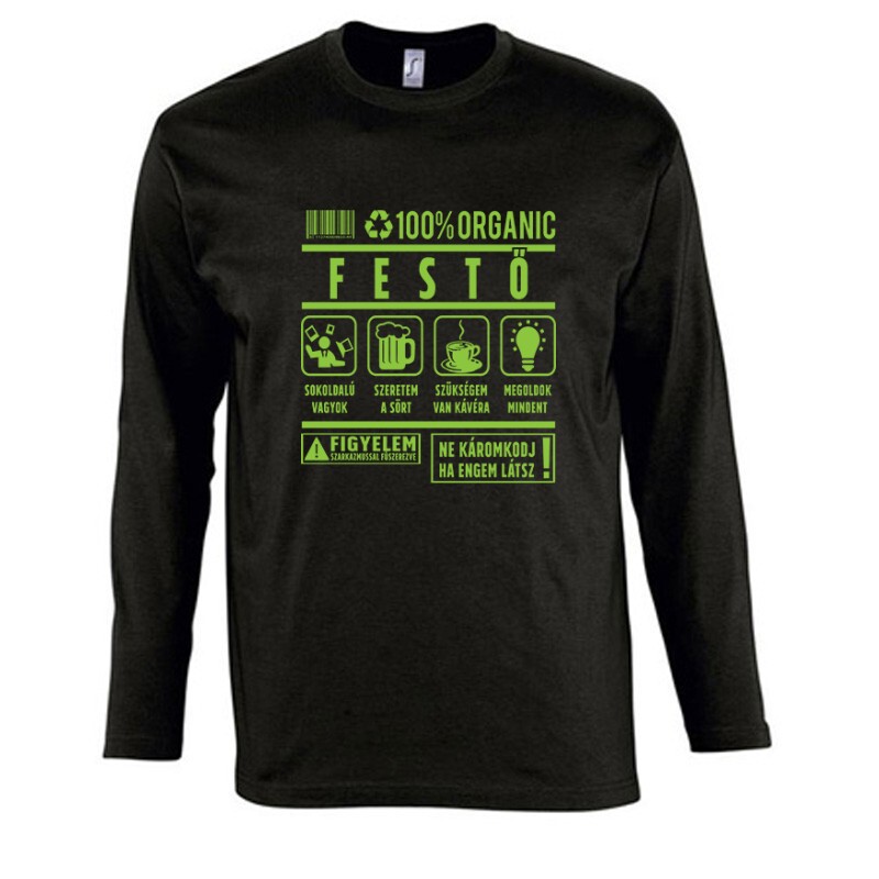 100% organic festő Hosszú Ujjú Póló