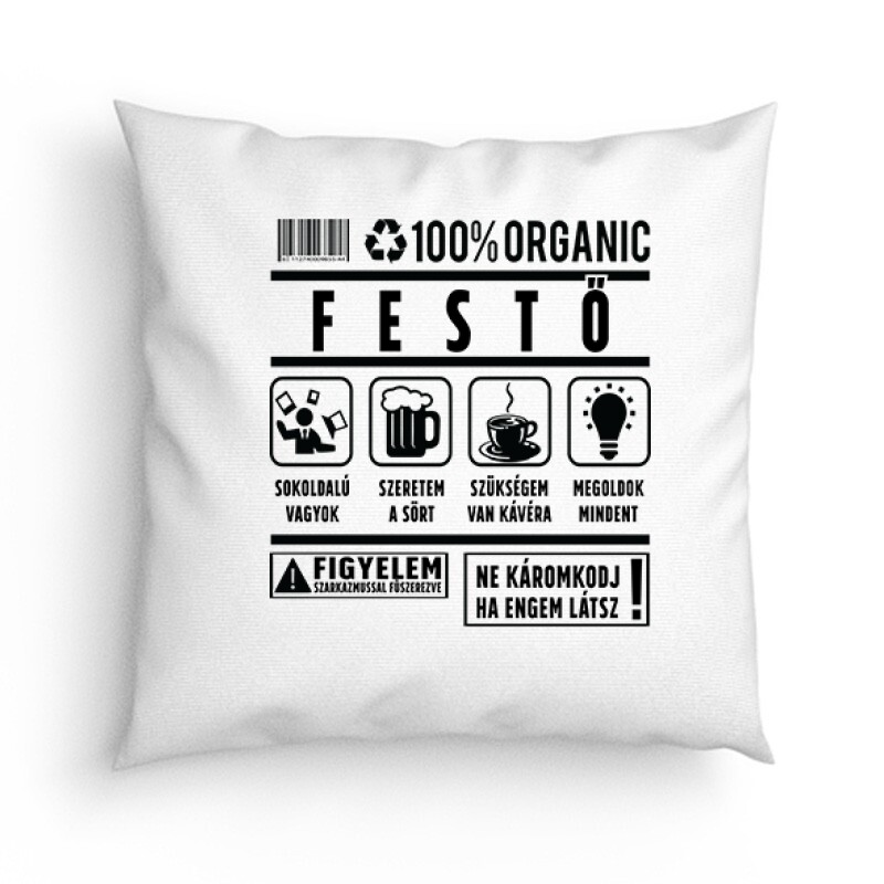 100% organic festő Párna