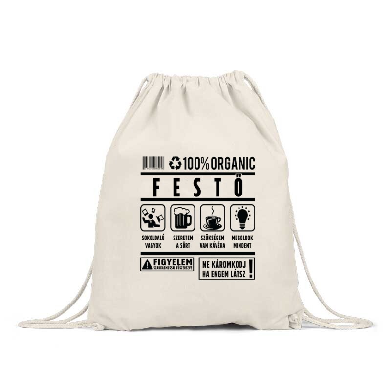 100% organic festő Hátizsák