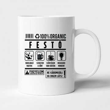 100% organic festő Bögre