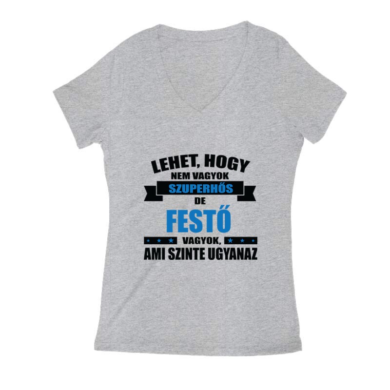 Szuperhős festő Női V Kivágott póló