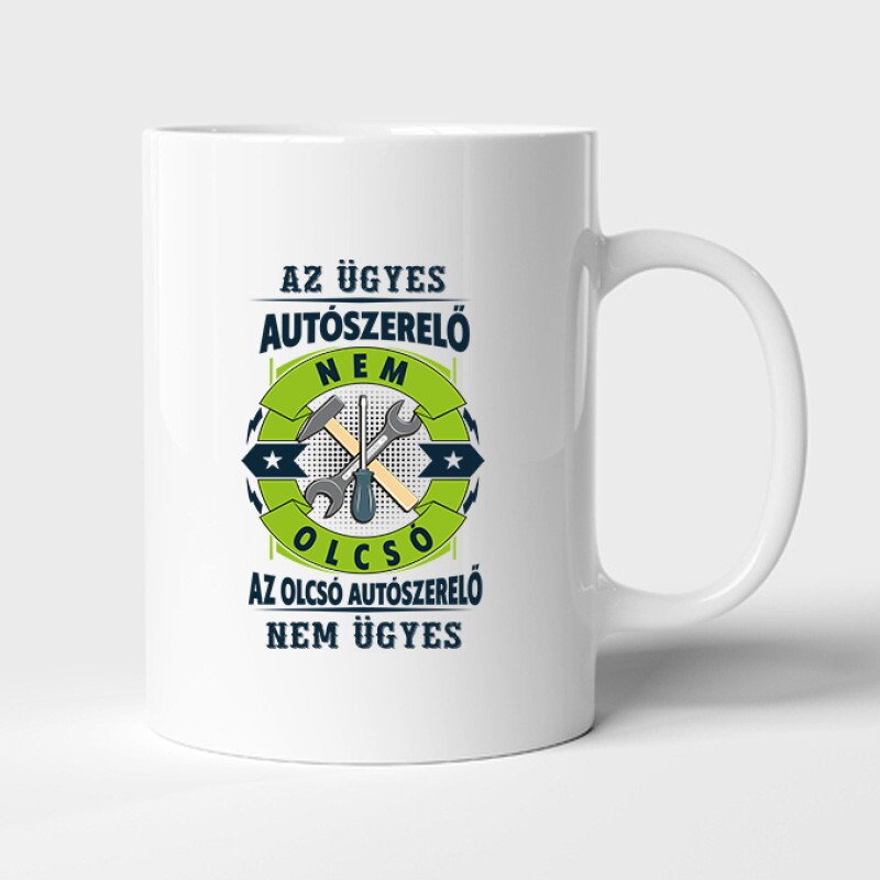 Az ügyes autószerelő Bögre