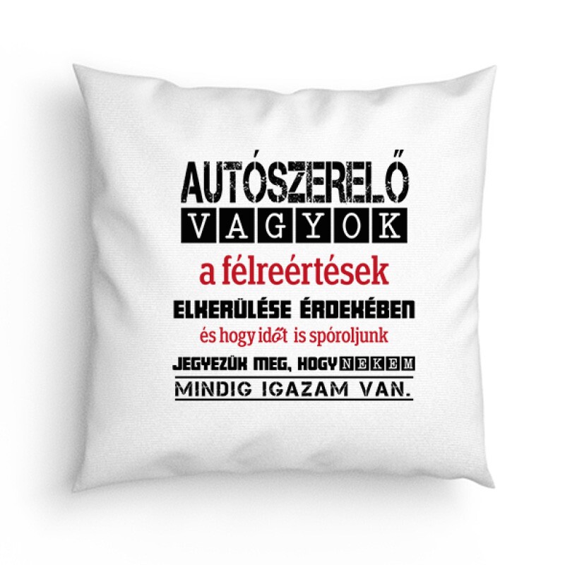 Igazam van autószerelő Párna