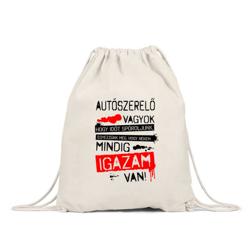 Autószerelő vagyok igazam van Hátizsák
