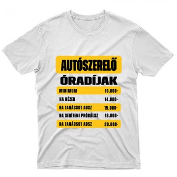 Óradíjak (autószerelő) Unisex Póló