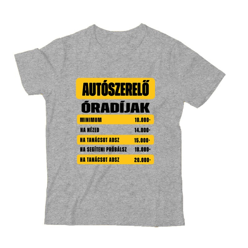 Óradíjak (autószerelő) Gyermek Póló