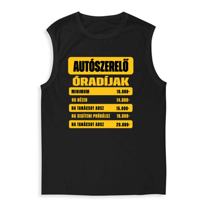 Óradíjak (autószerelő) Férfi Trikó