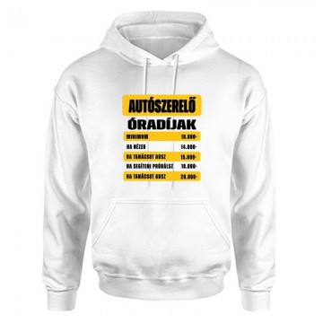 Óradíjak (autószerelő) Unisex Kapucnis Pulcsi